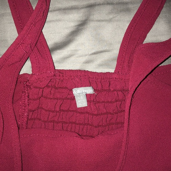 Maroon Ruffle Crop Top - Picture 2 of 3